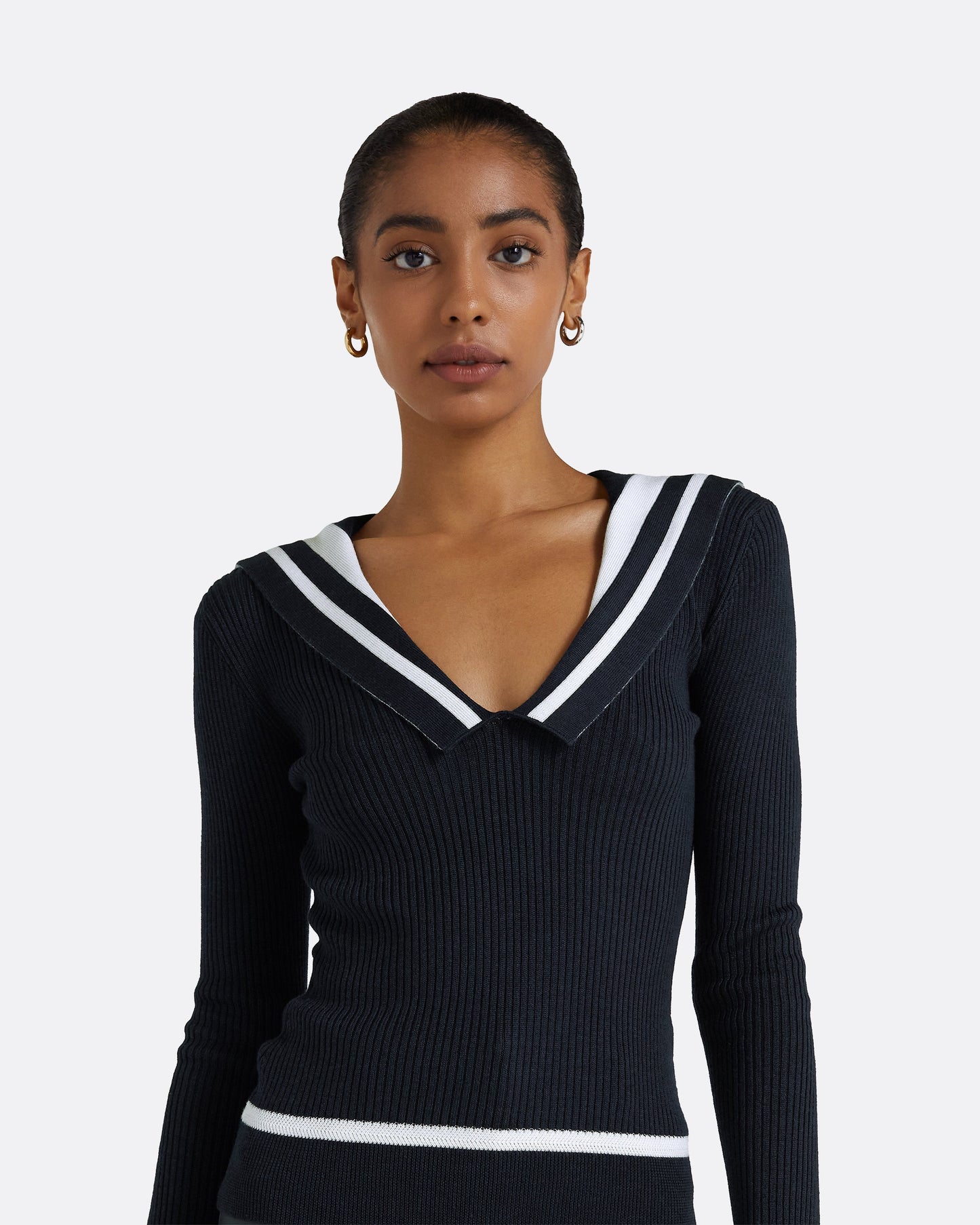 Odette Navy & Ivory Knit