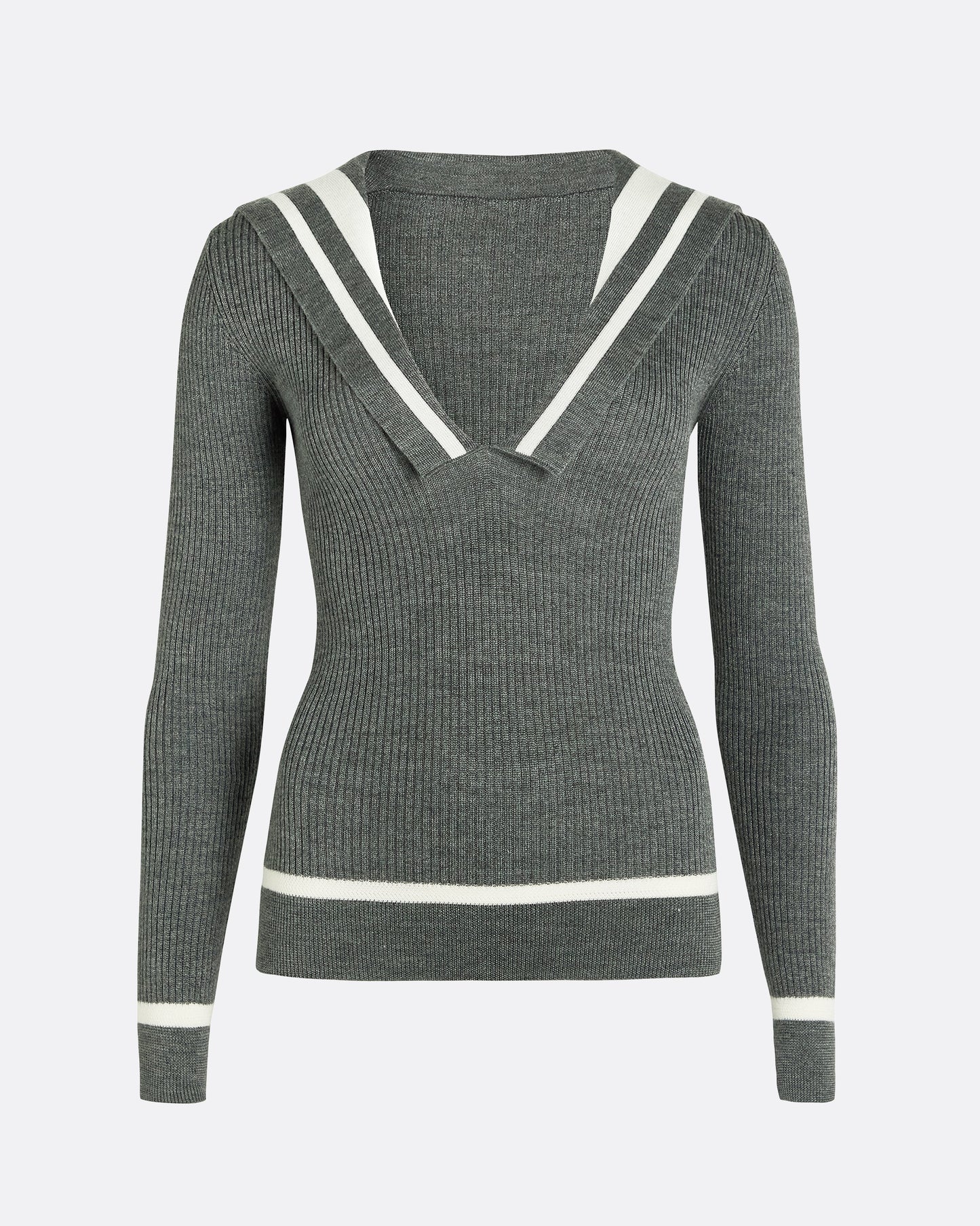 Odette Stone Melange & Ivory Knit