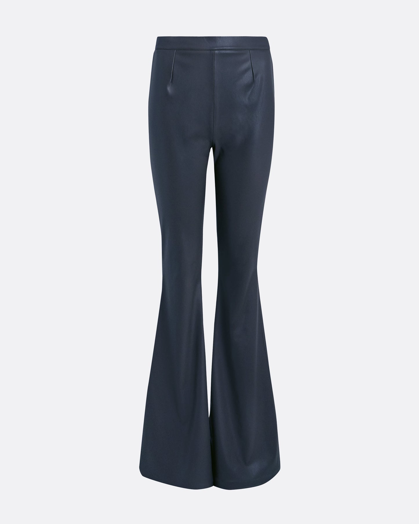 Halluana Navy Vegan Leather Trousers