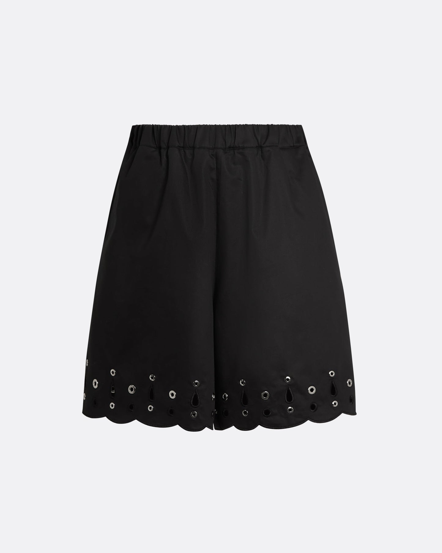 Raya Black Cotton Shorts