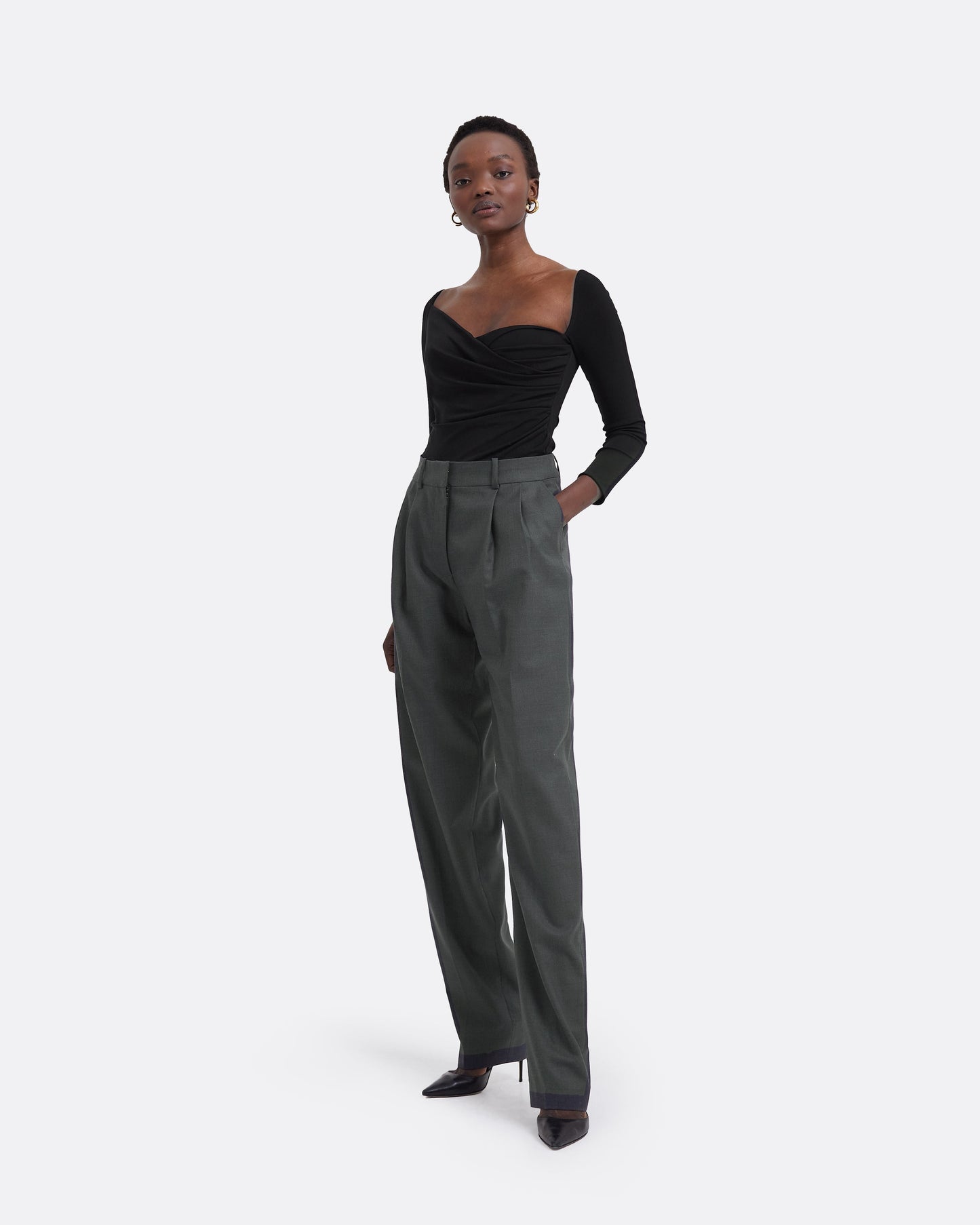 Penelope Grey Melange Trousers