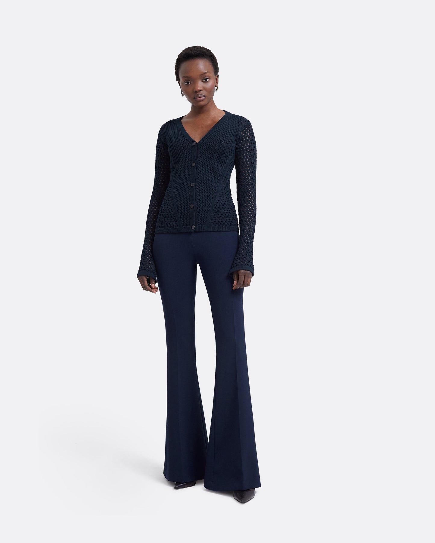 Keziah Navy Knit Top