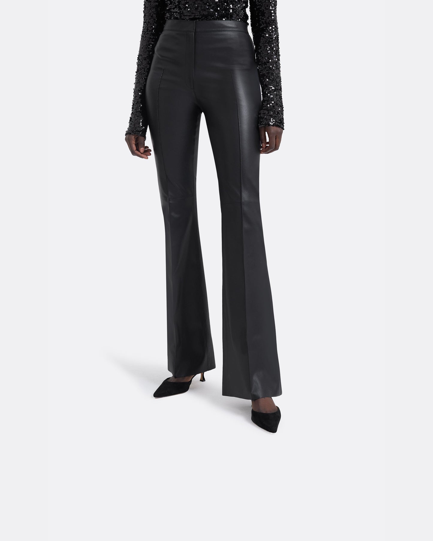 Alexa Black Vegan Leather Trousers
