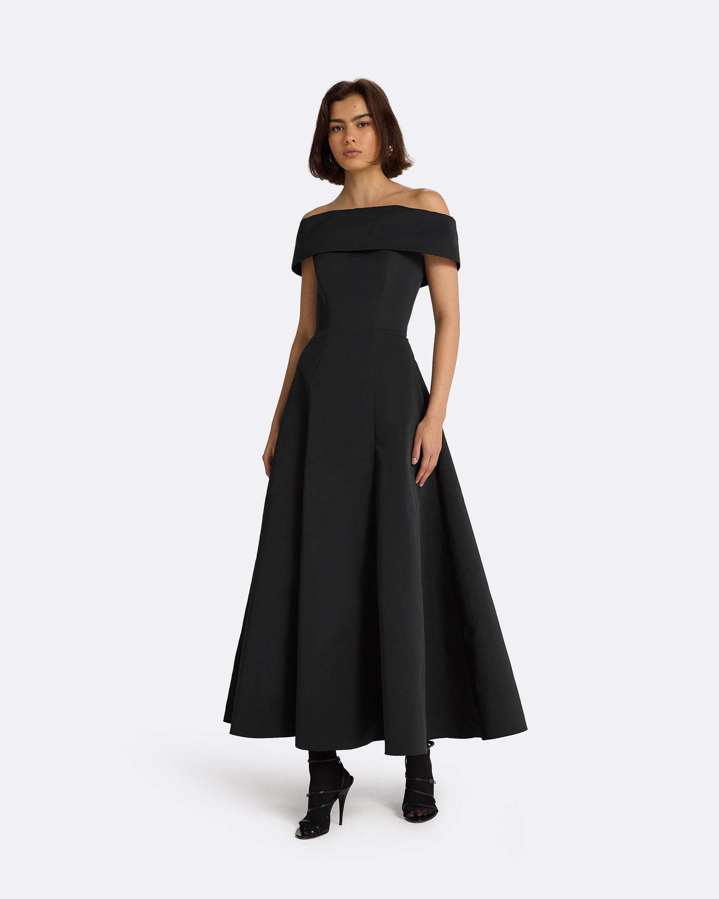Kristiana Black Midi Dress