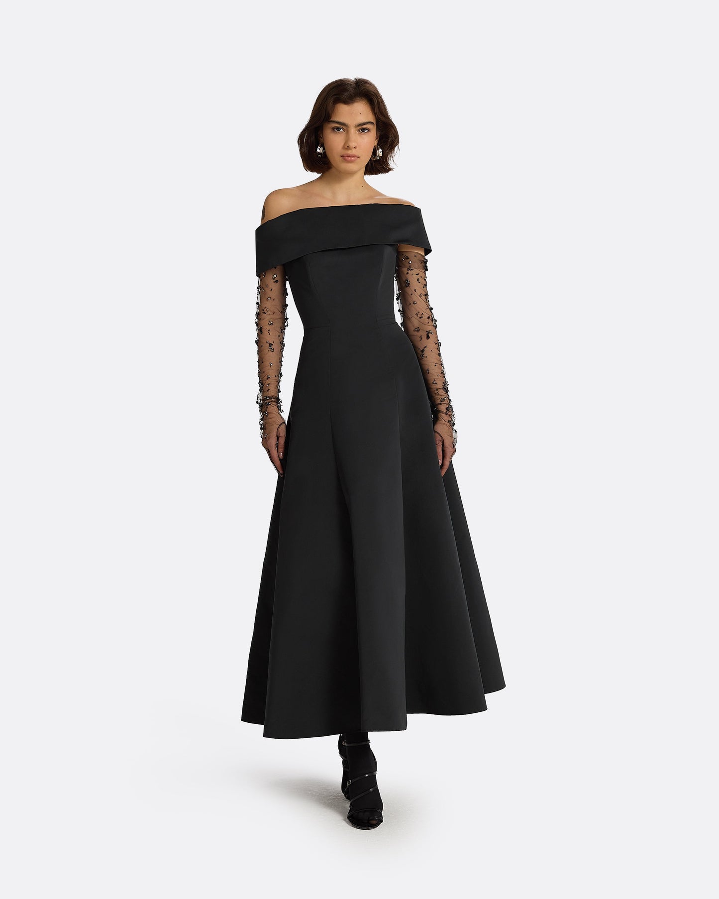 Kristiana Black Midi Dress
