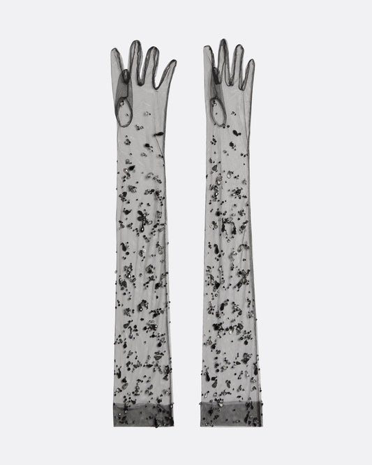 Astin Black Cluster Drops Embroidered Gloves