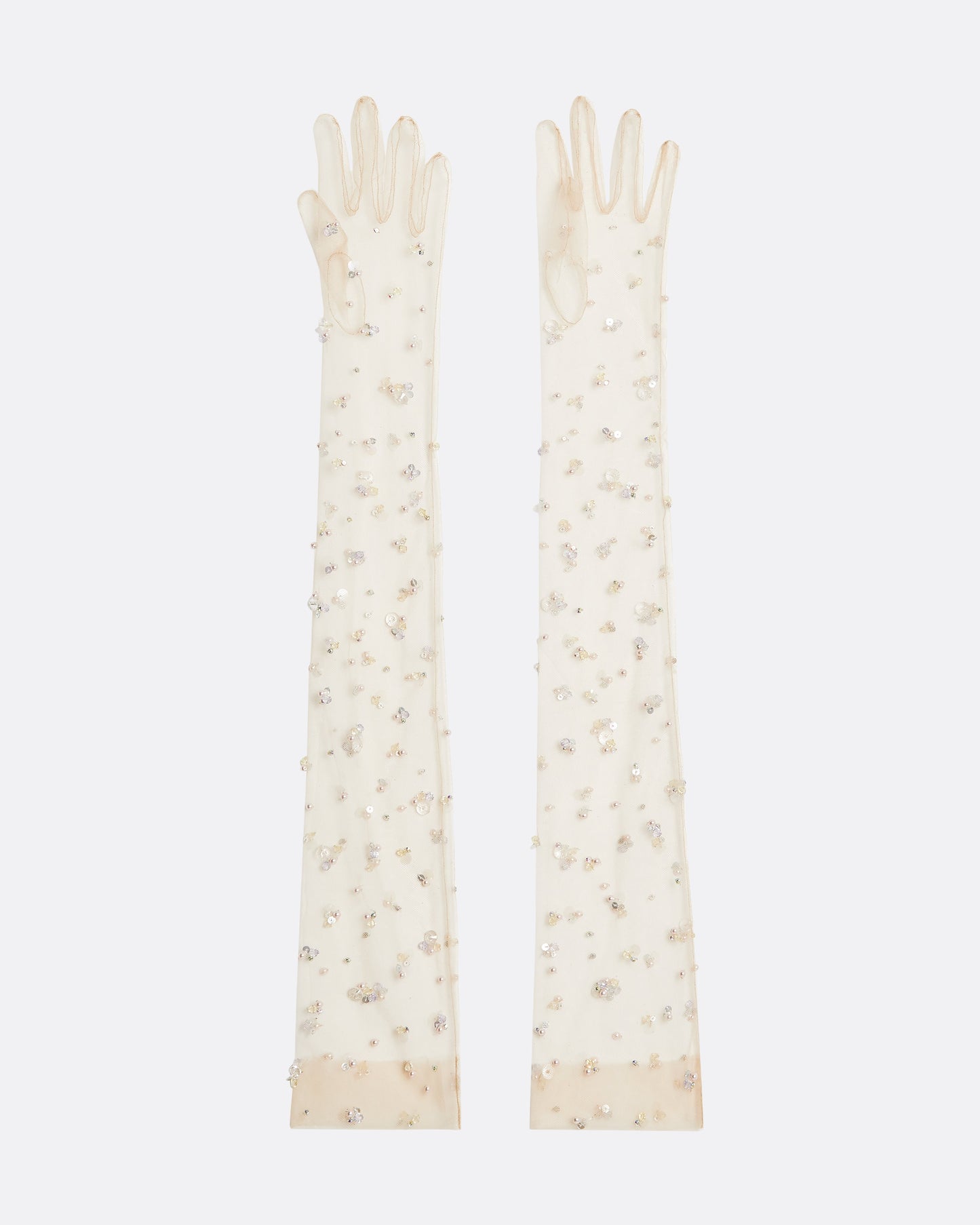 Astin Nude Embroidered Gloves