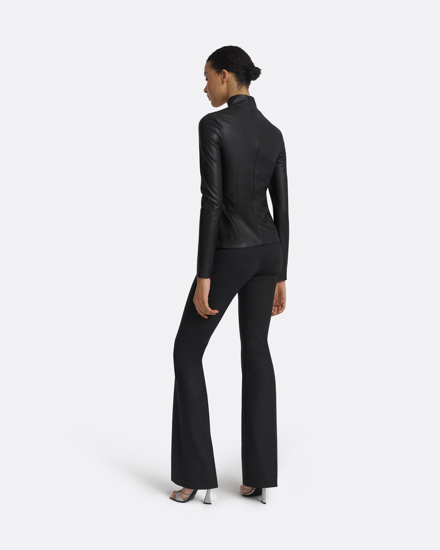 Trace Black Vegan Leather Top