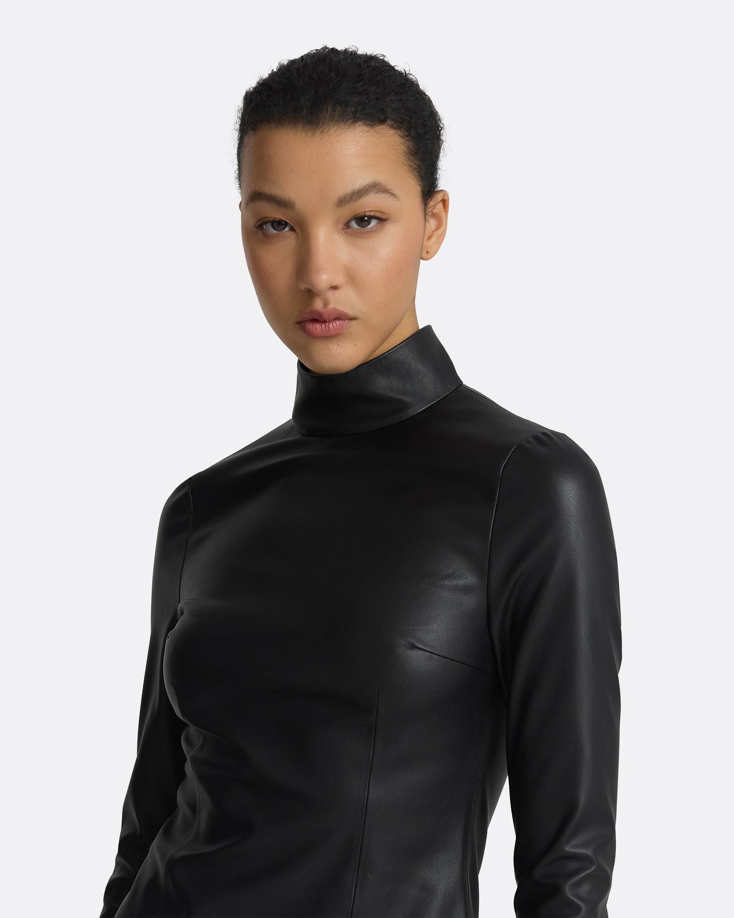 Trace Black Vegan Leather Top