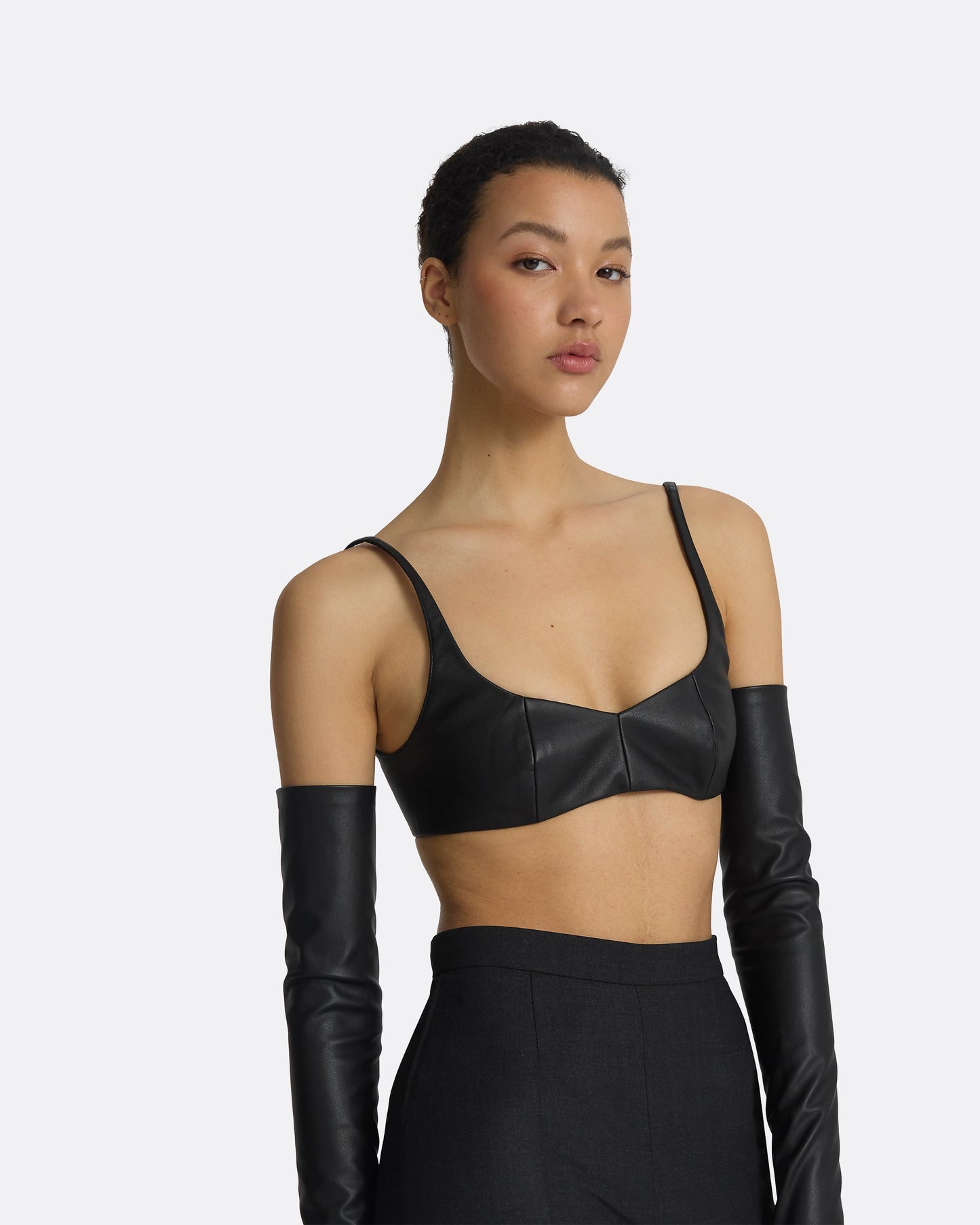 Sophe Black Vegan Leather Top