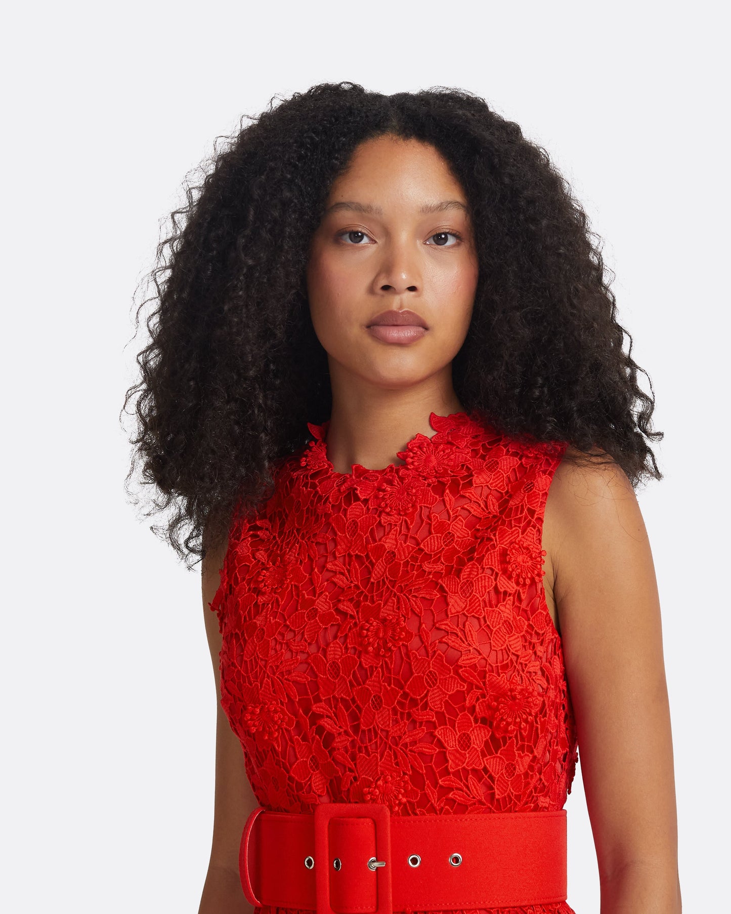 Alani Lacquer Red Midi Dress