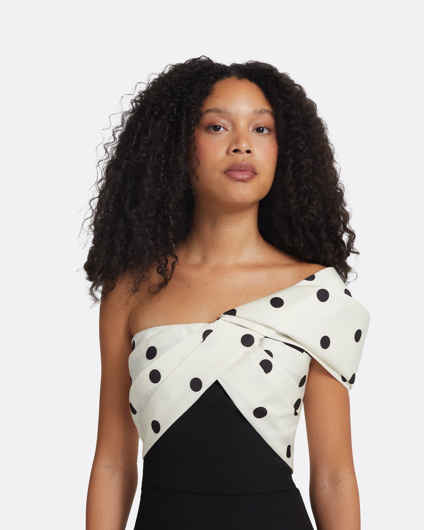 Bushra Black & Egret/ Black Midi Dress