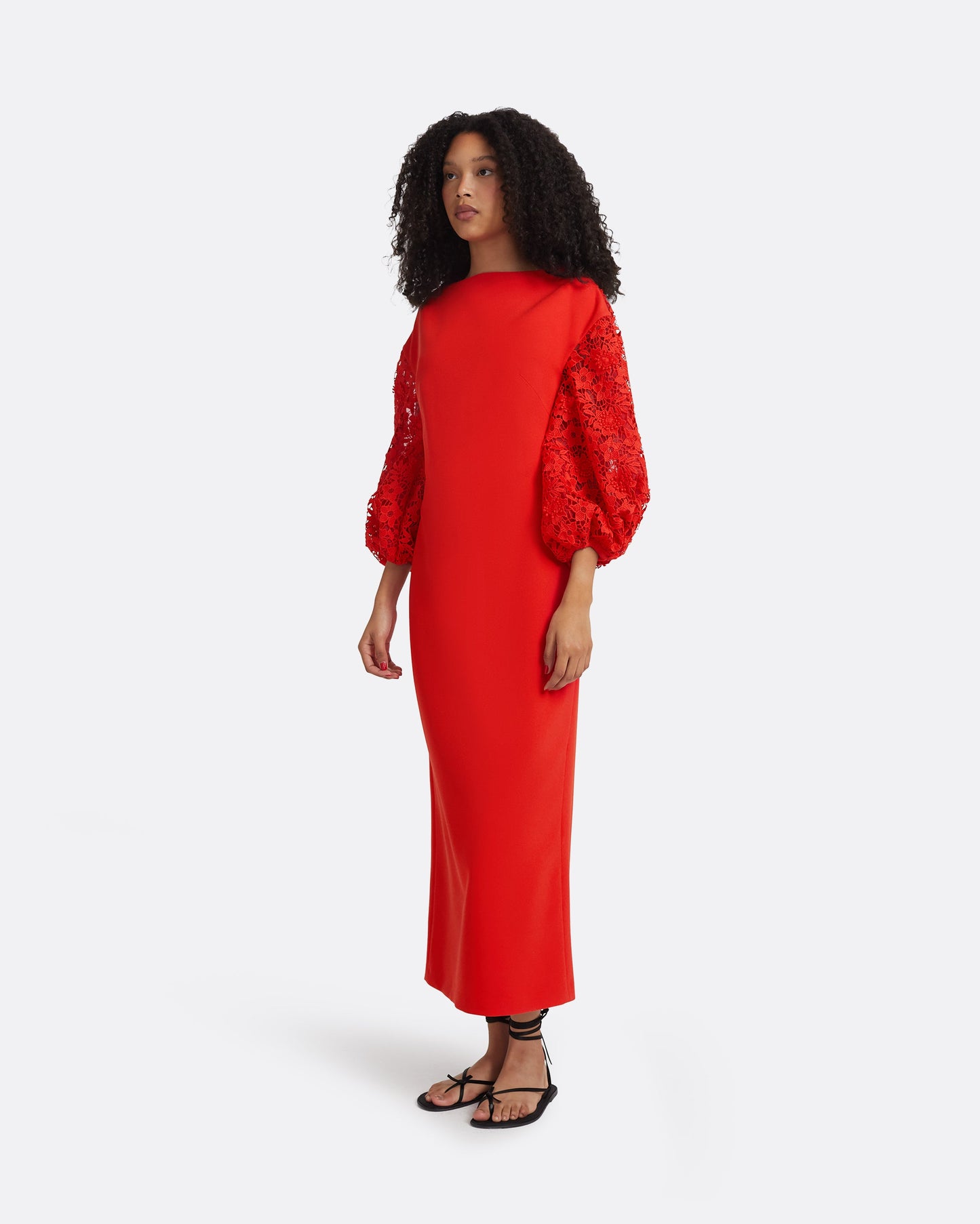Amiee Lacquer Red Midi Dress