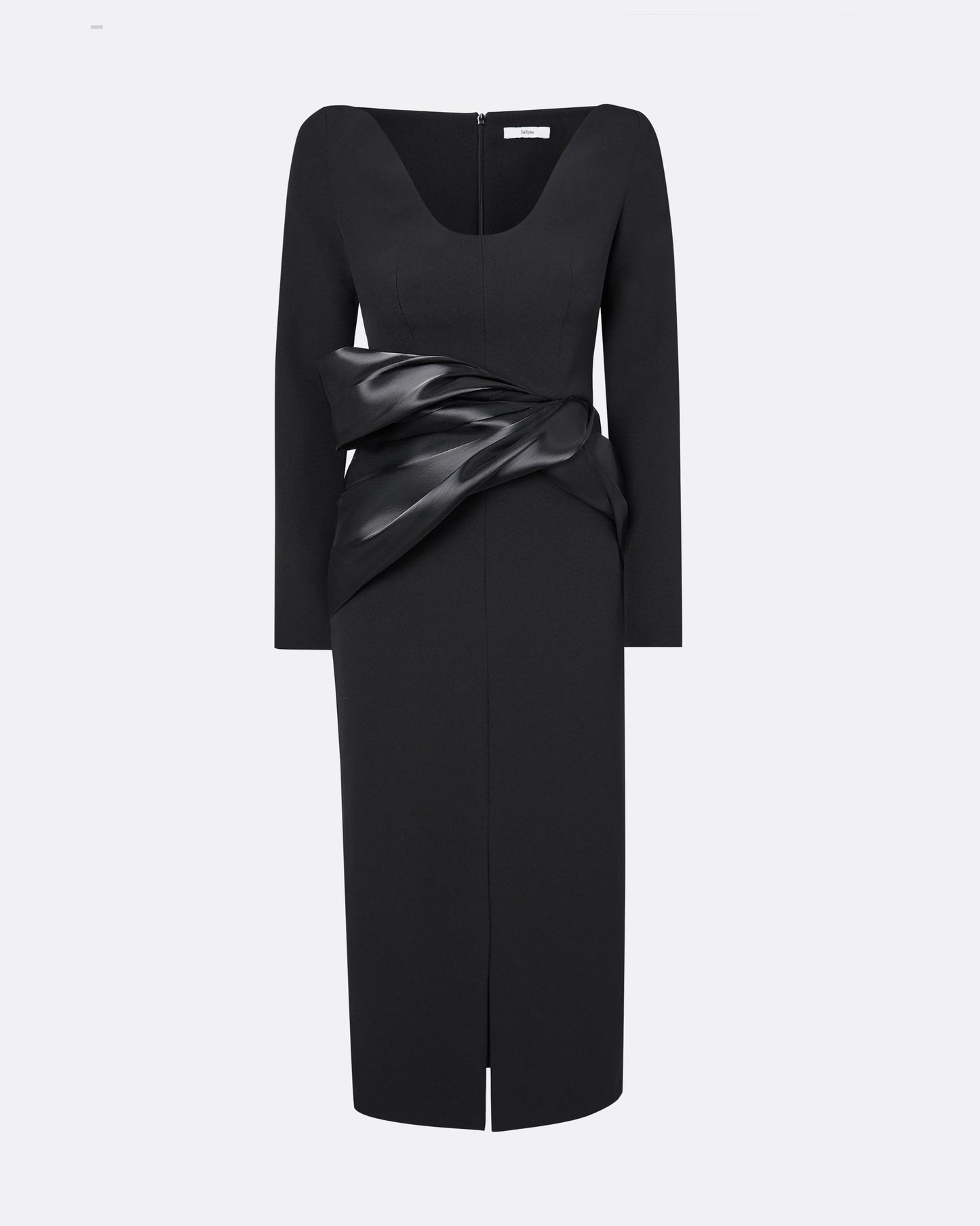 Yenna Black Midi Dress