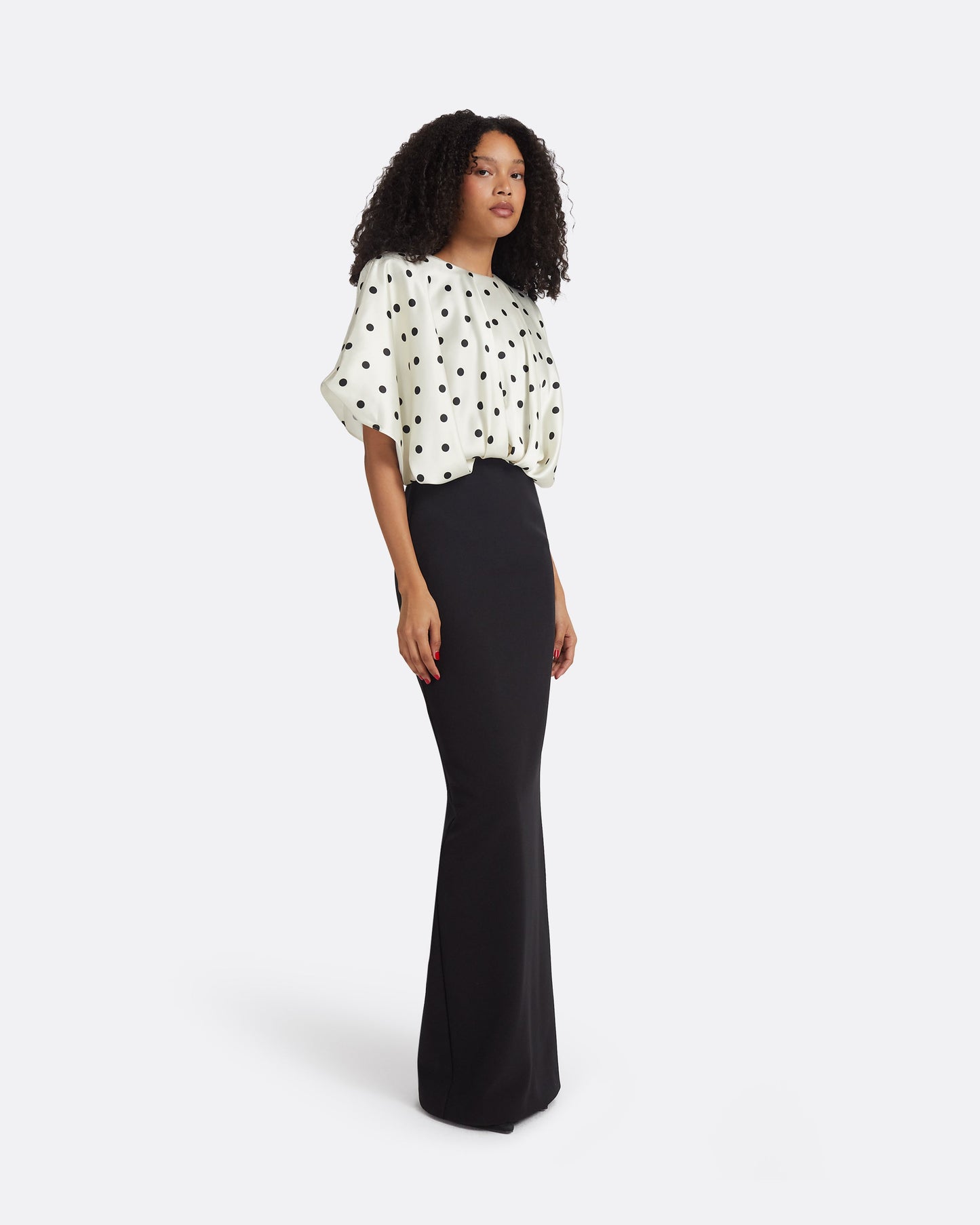 Lucinda Black & Egret/ Black Long Dress