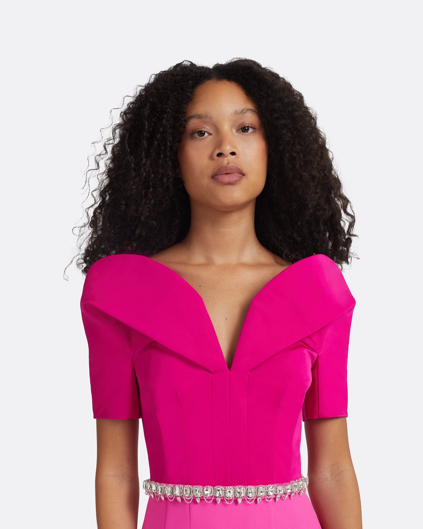 Caran Beverley Long Dress With Embroidered Belt