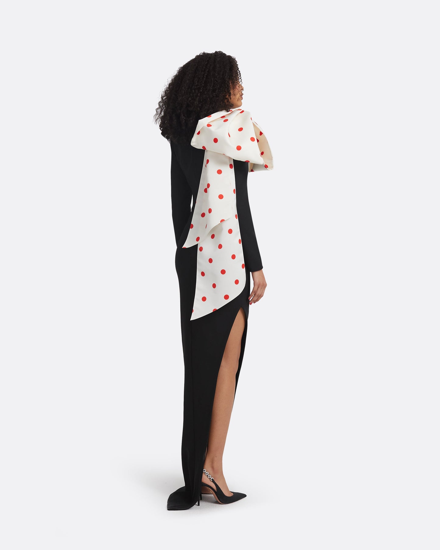 Ines Black & Egret/ Lacquer Red Long Dress