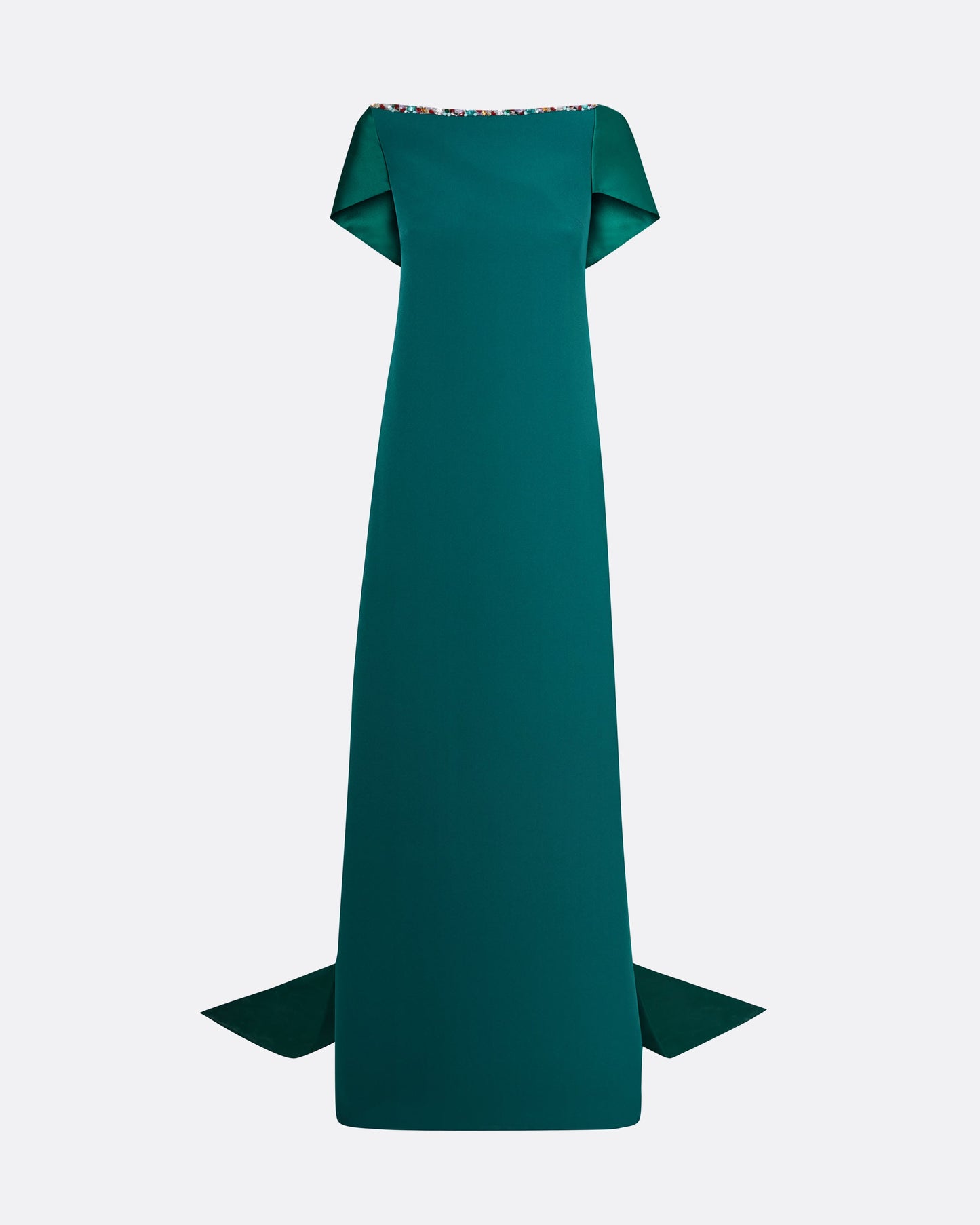 Sallie Alpine Green Embroidered Long Dress