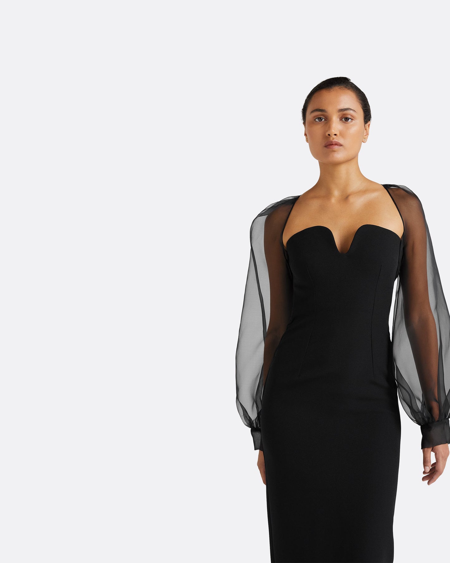 Catalina Black Midi Dress