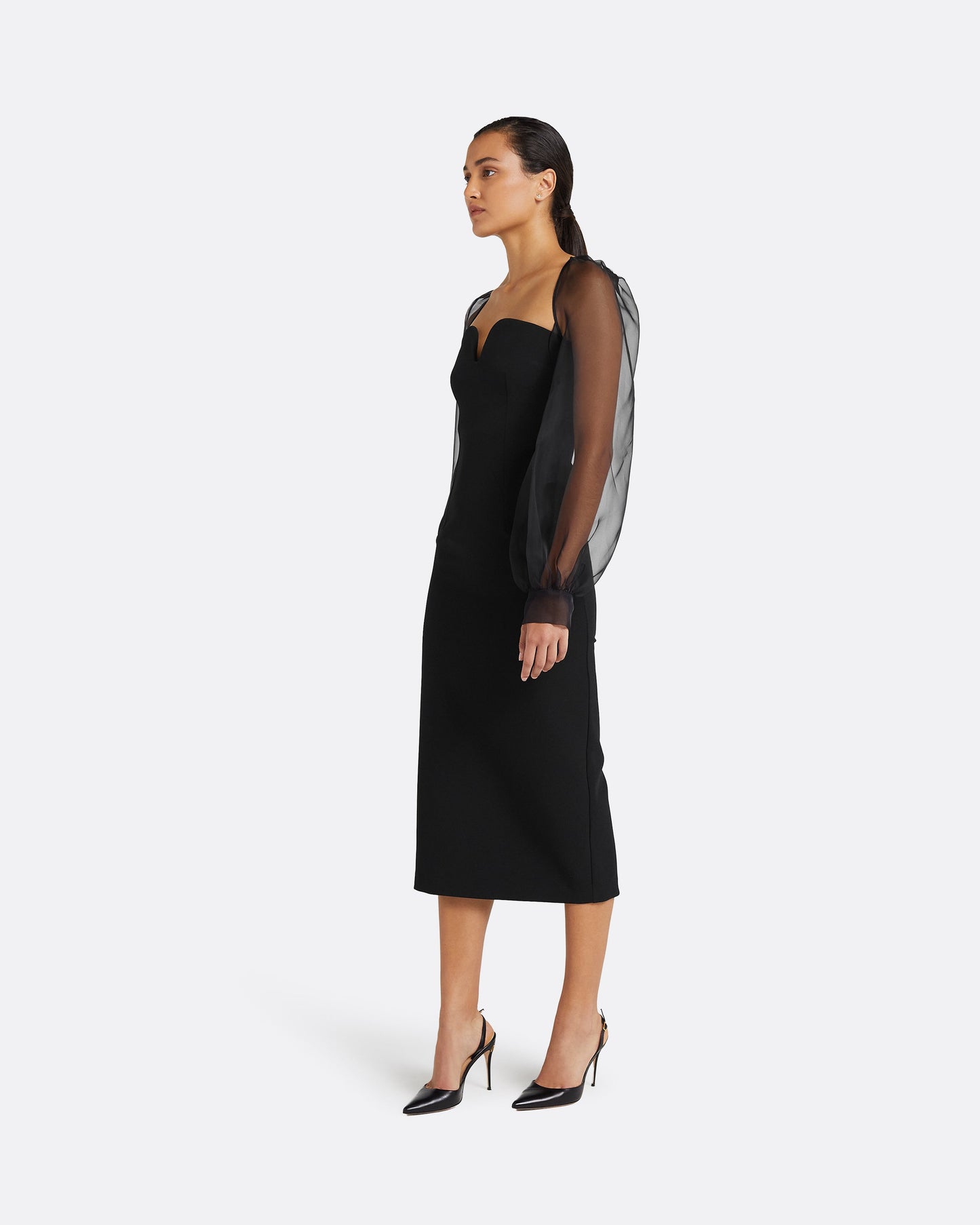 Catalina Black Midi Dress