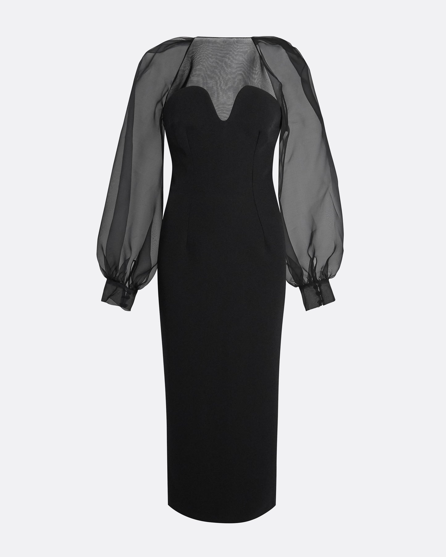 Catalina Black Midi Dress