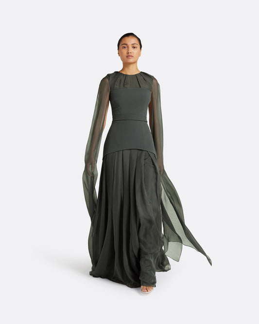 Gloria Graphite Long Dress