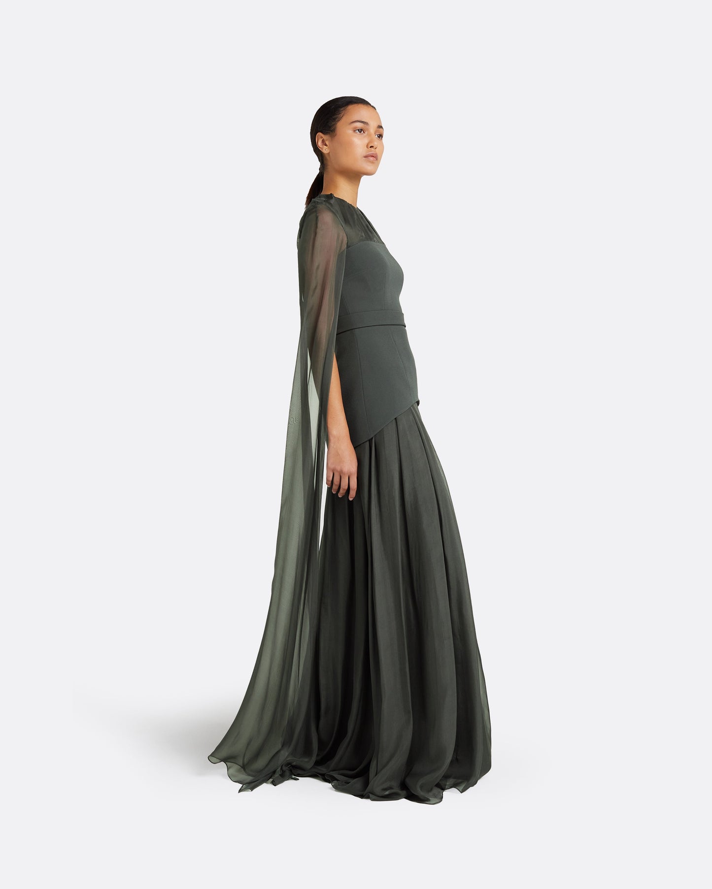 Gloria Graphite Long Dress
