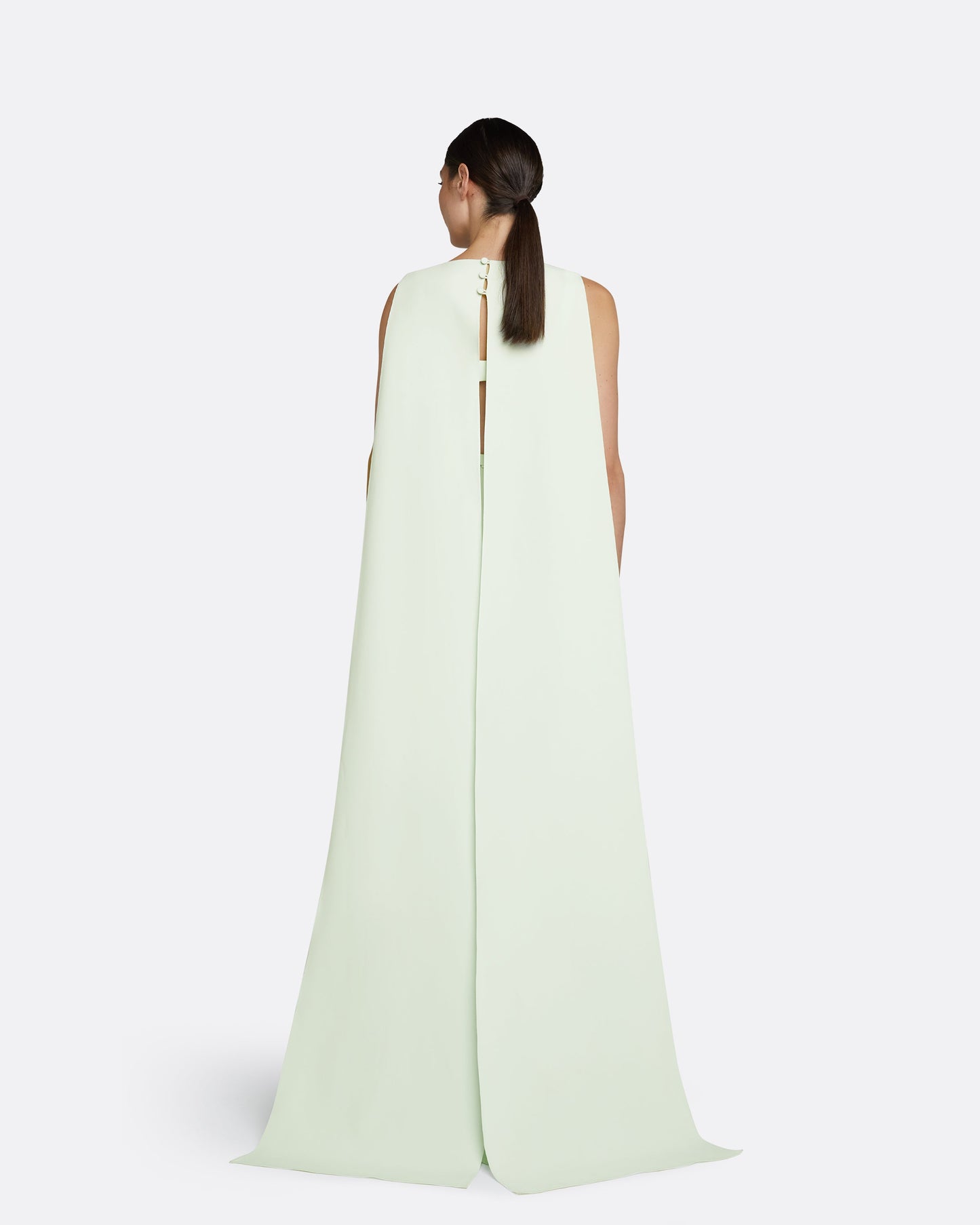 Ginevra Spearmint Long Dress With Embroidered Belt