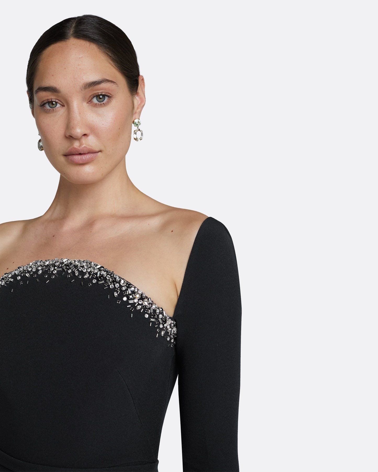 Heidi Black Embroidered Long Dress