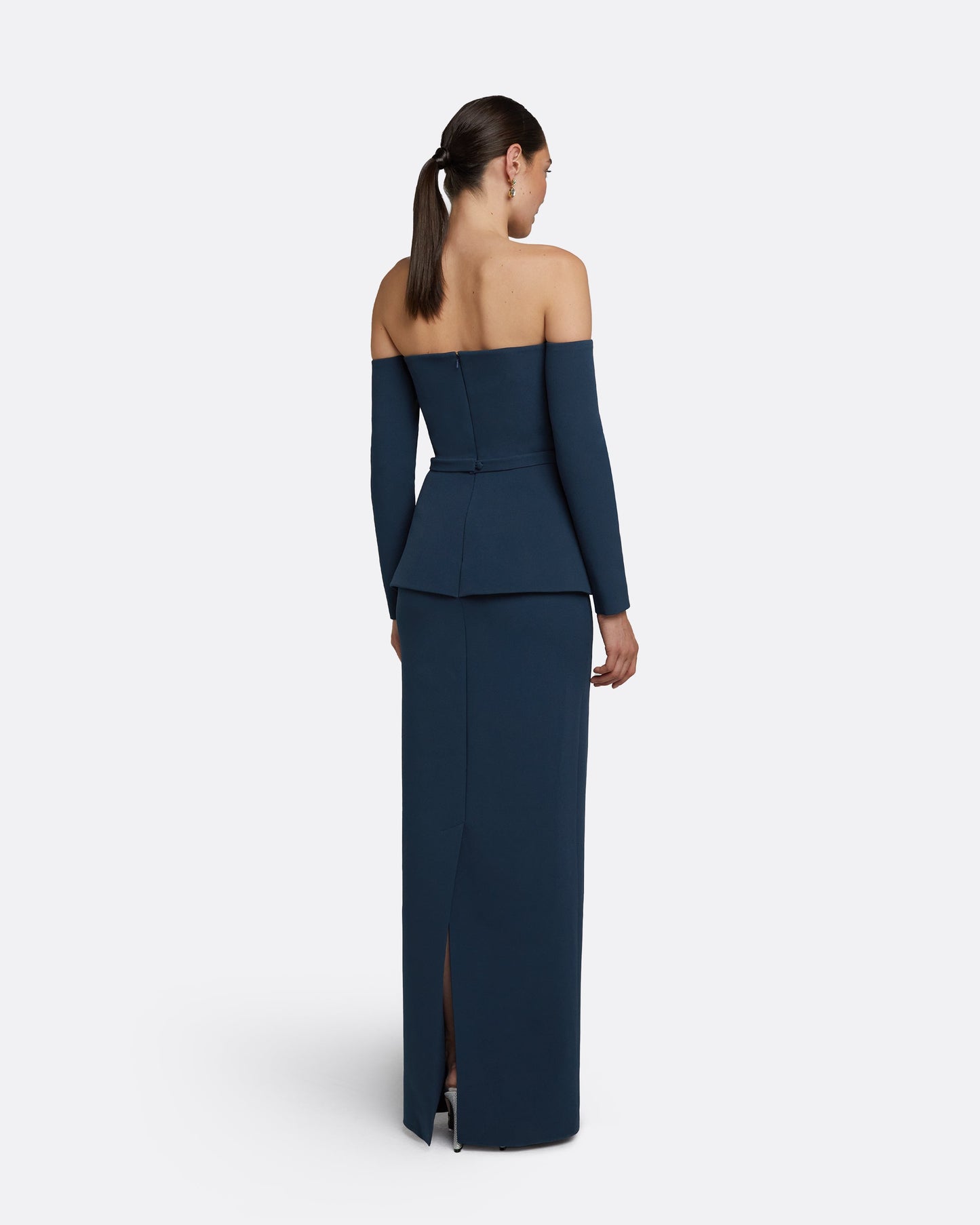 Giuliana Ink Blue Long Dress