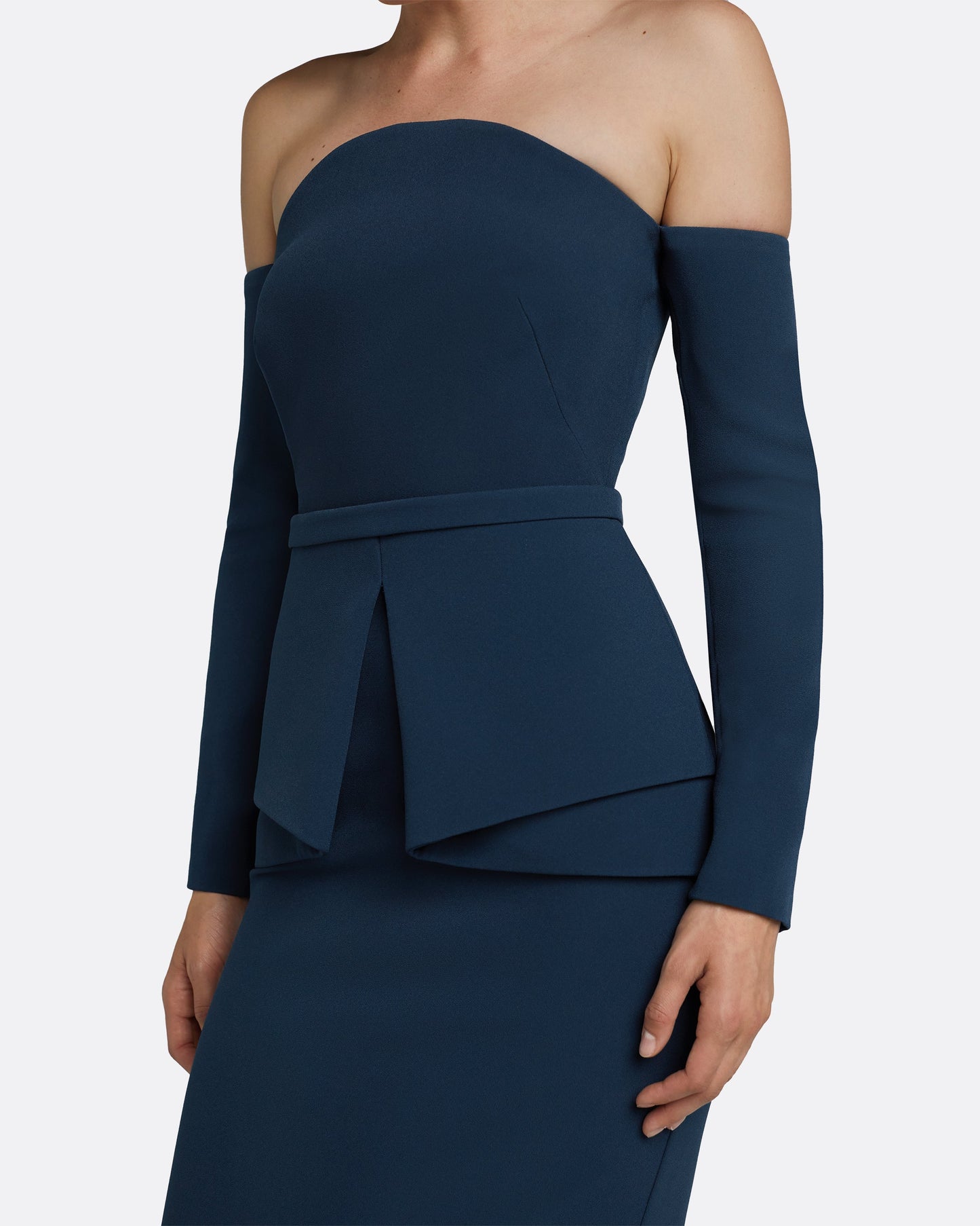 Giuliana Ink Blue Long Dress