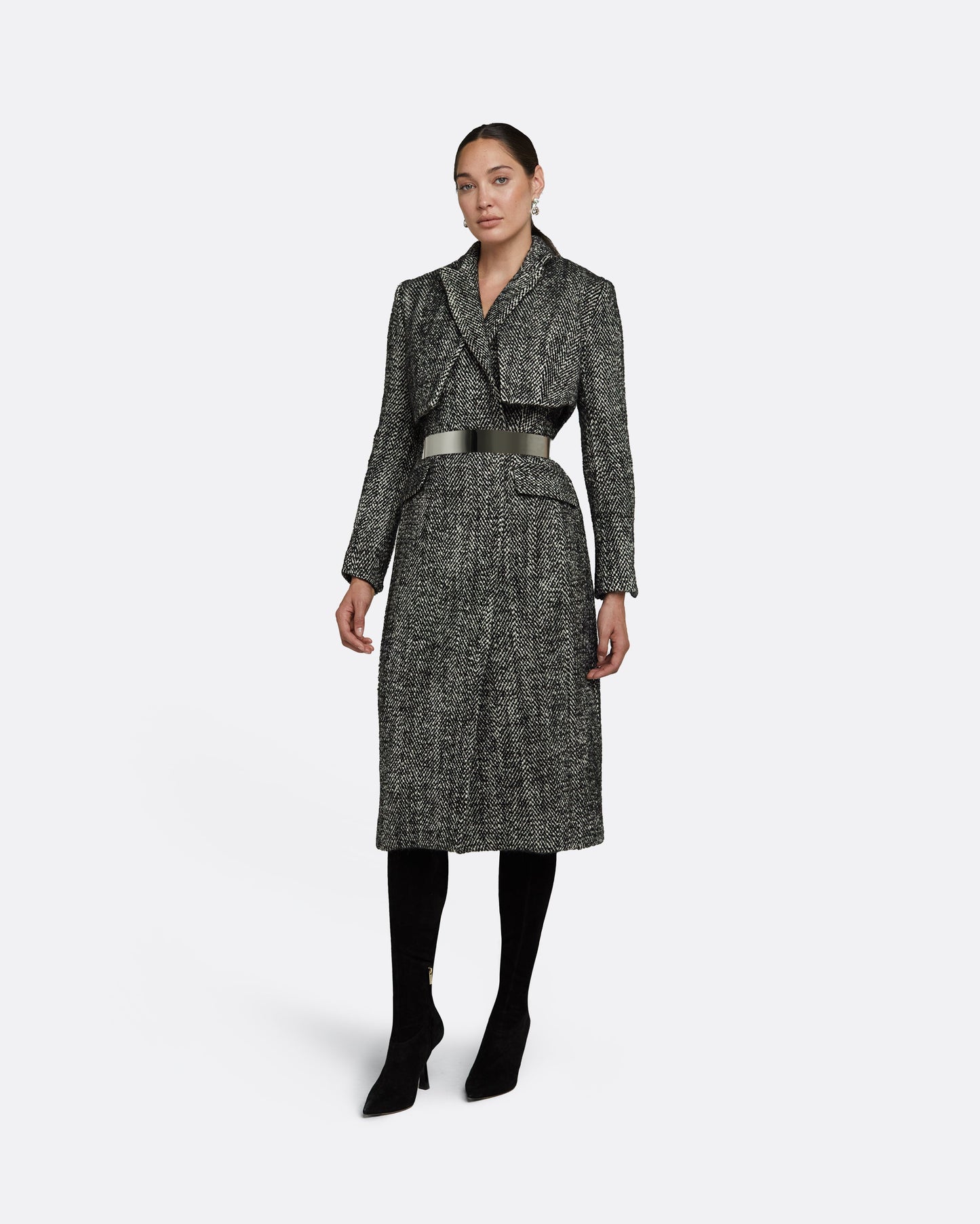 Ennis Black Wool Coat