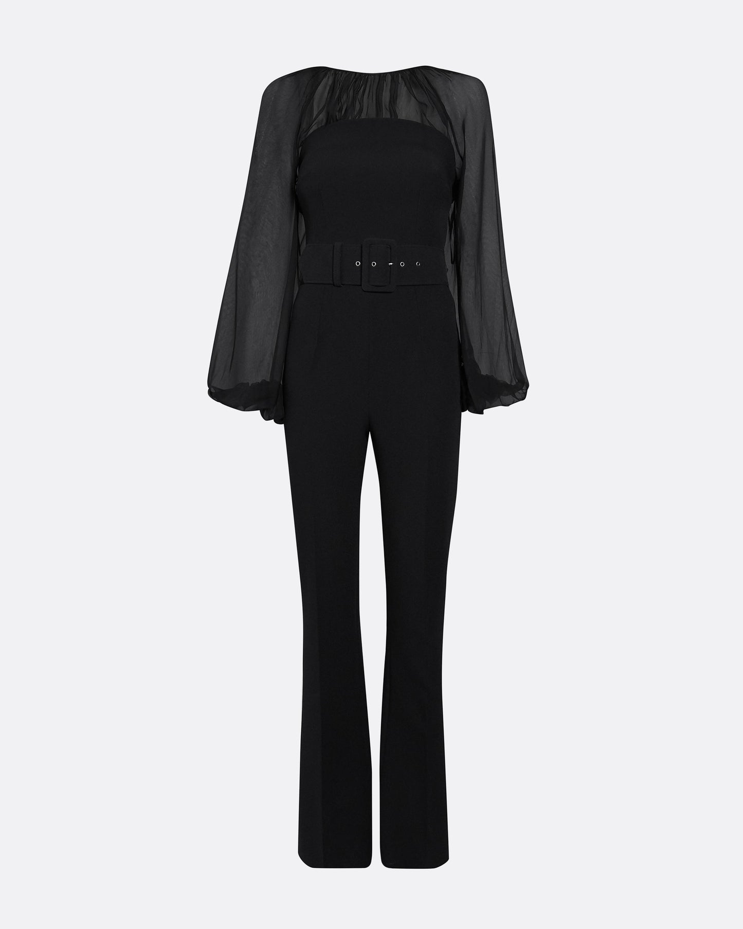 Aternia Black Jumpsuit With Buckle Belt