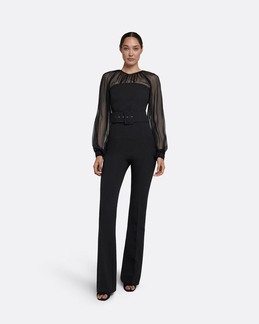 Aternia Black Jumpsuit With Buckle Belt