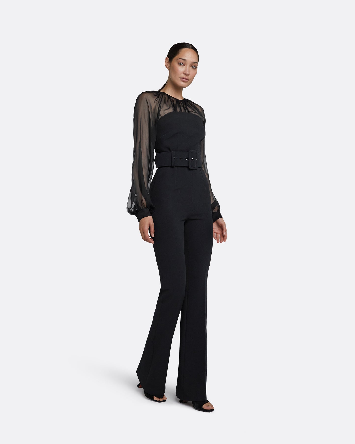 Aternia Black Jumpsuit With Buckle Belt