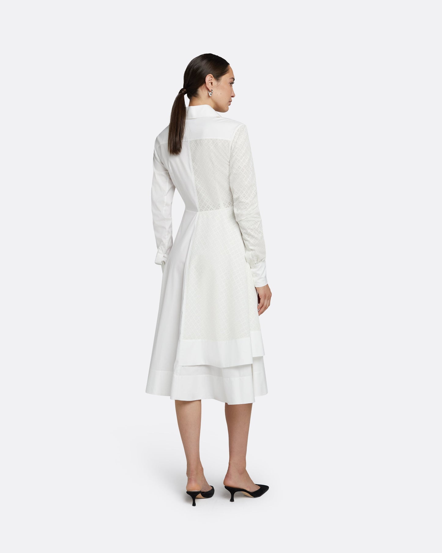 Asteria Ivory Cotton Midi Dress