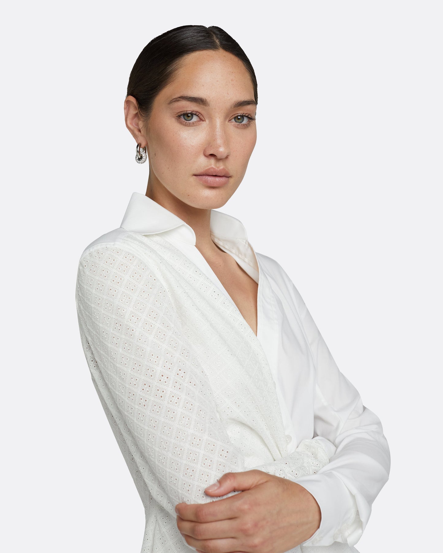 Asteria Ivory Cotton Midi Dress