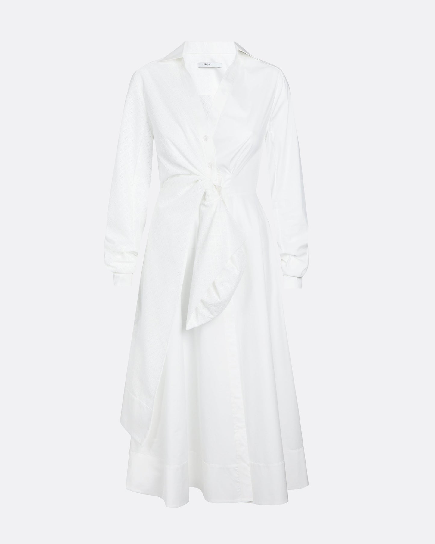 Asteria Ivory Cotton Midi Dress