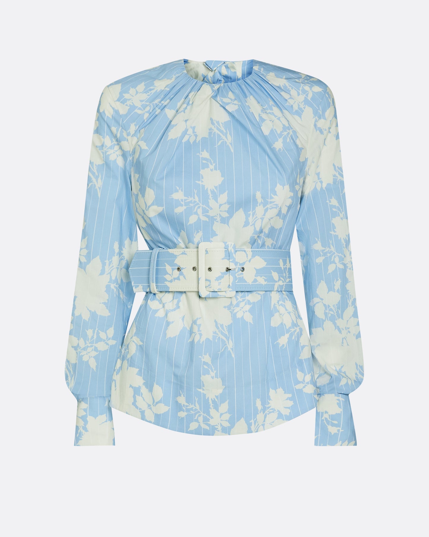 Madeline pale Blue & White Top