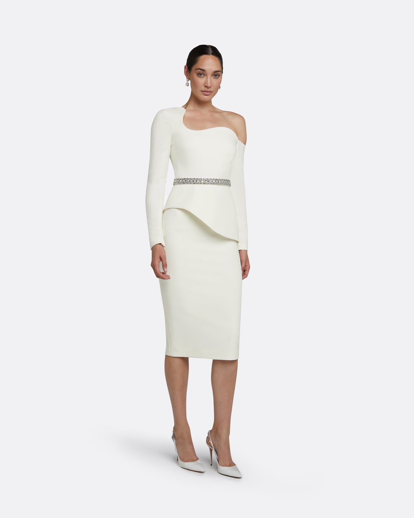 Aime Ivory Top With Embroidered Belt