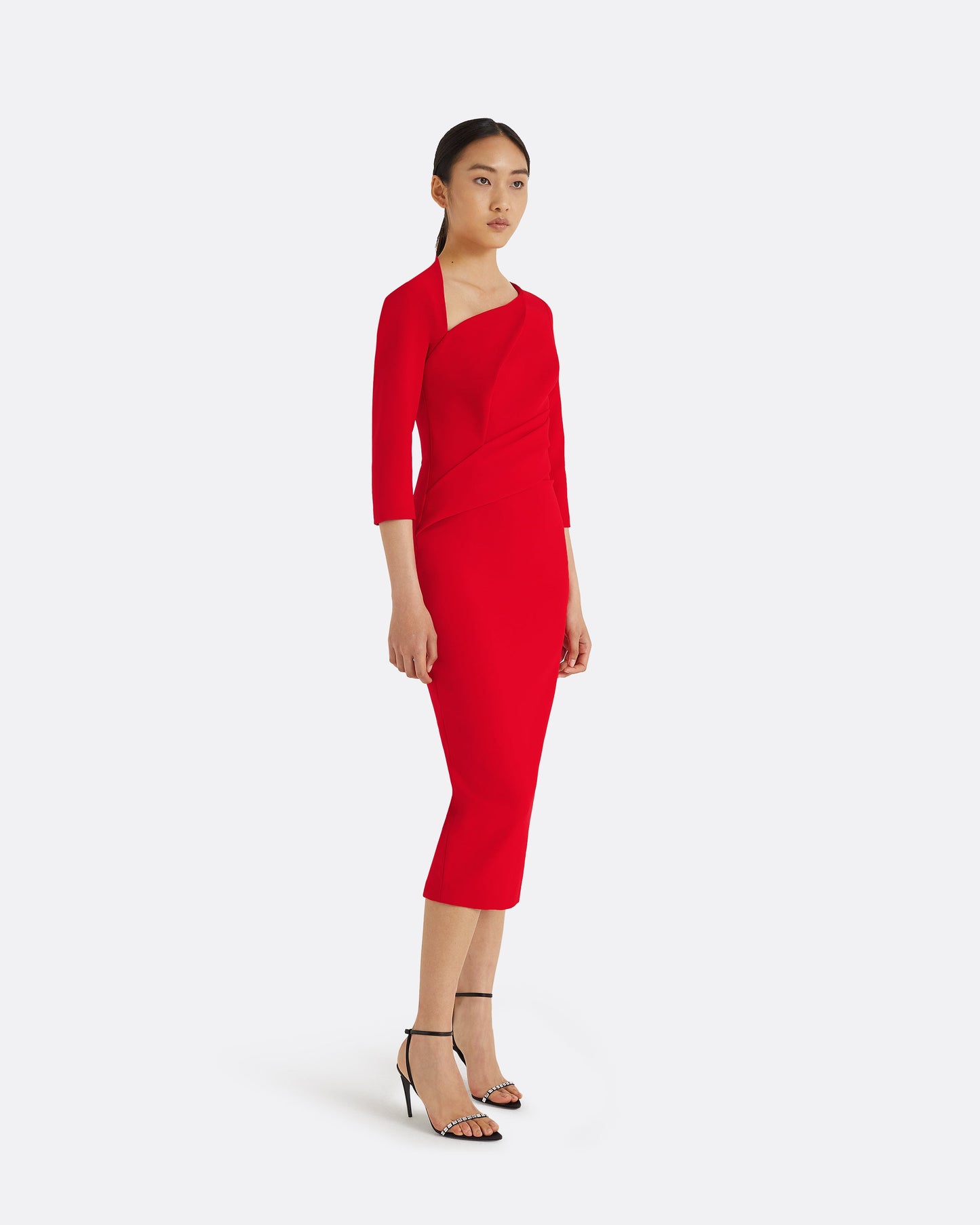 Duan Cherry Red Midi Dress
