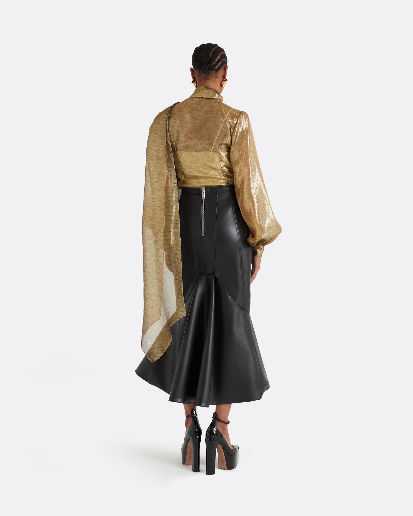 Henner Black Vegan Leather Skirt