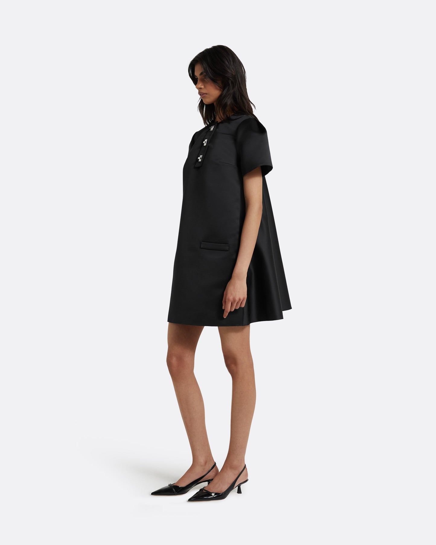 Damla Black Short Dress