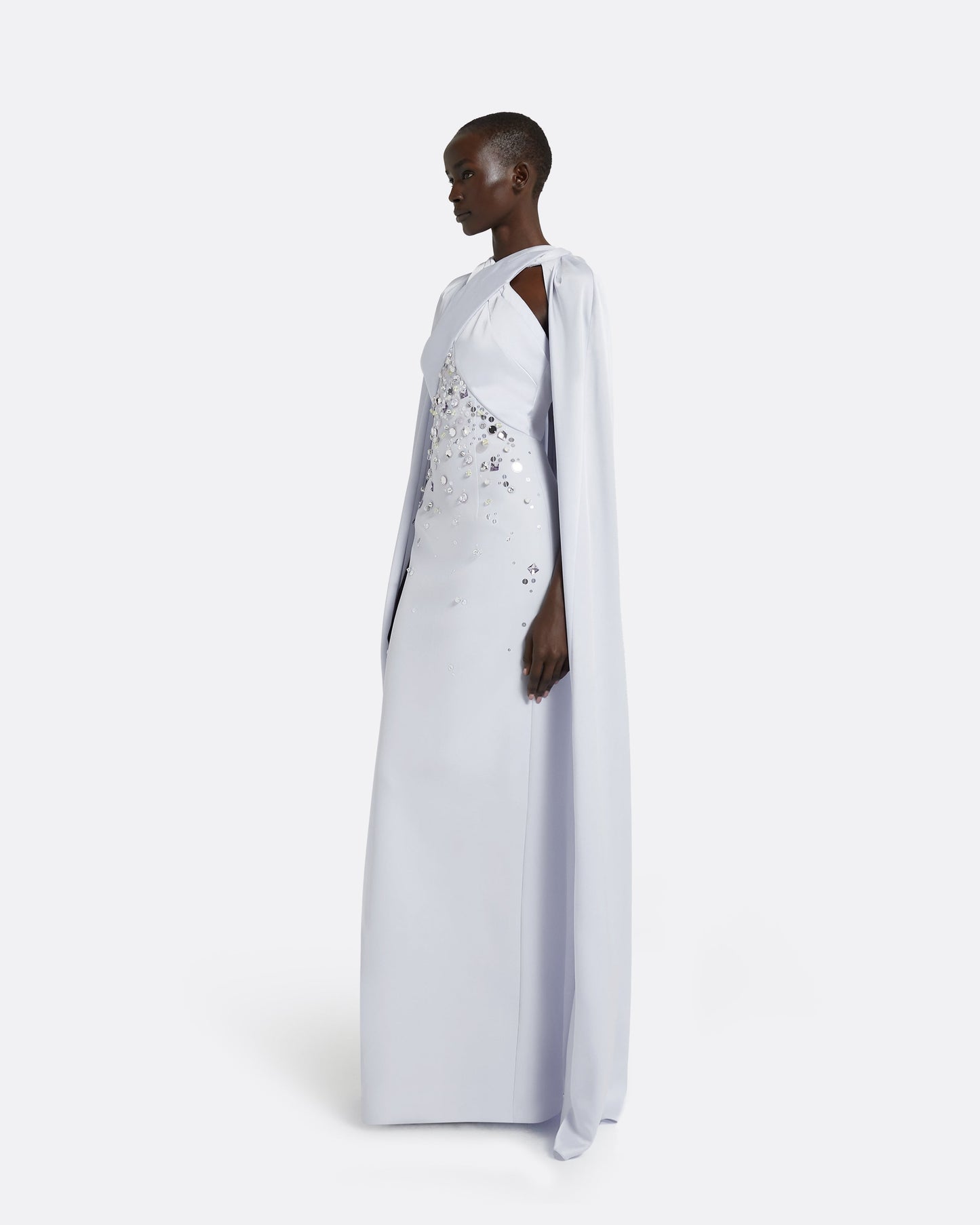 Ayse Silk Blue Long Dress