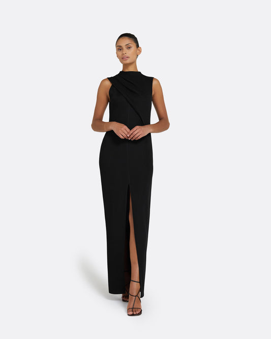 Iris Black Long Dress