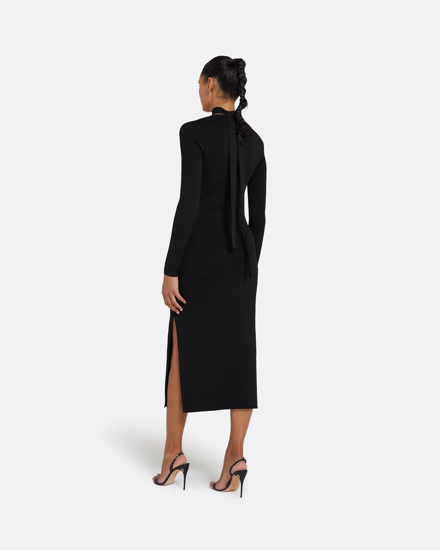 Paricia Black Knit Midi Dress