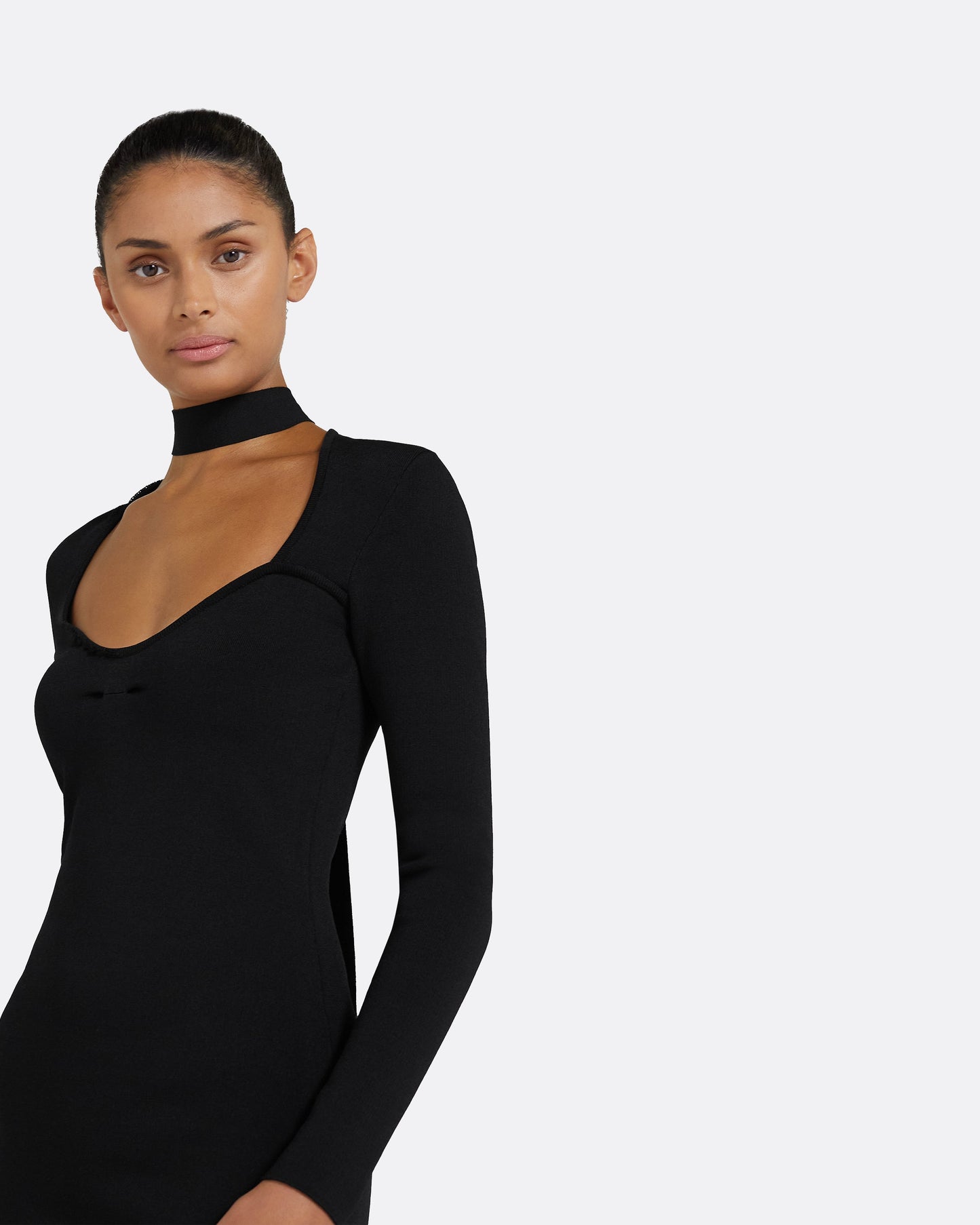 Paricia Black Knit Midi Dress