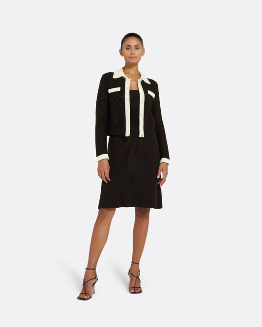 Artemis Dark Mocha & Ivory Crochet Jacket