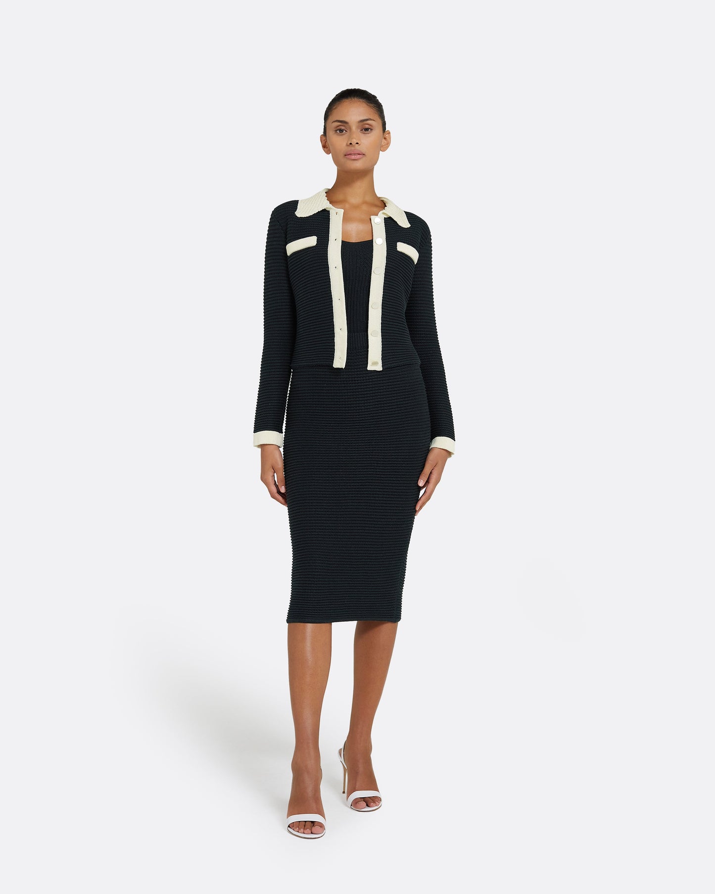 Sabah Navy Crochet Skirt