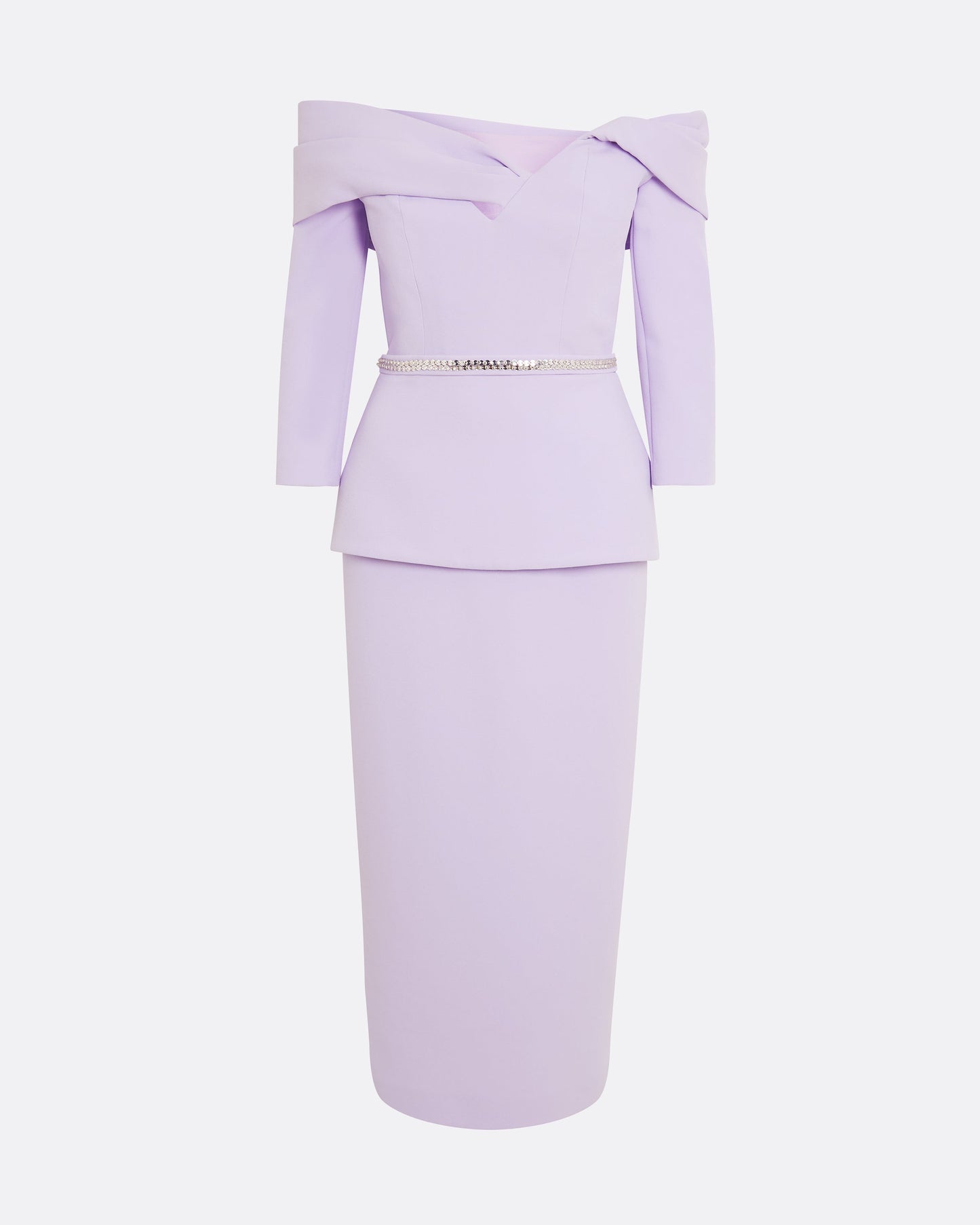 Tinsley Verbena Midi Dress With Embroidered Belt